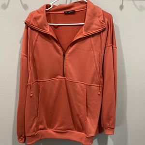 Burnt orange 1/4 zip sweatshirt